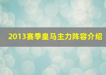 2013赛季皇马主力阵容介绍