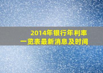 2014年银行年利率一览表最新消息及时间