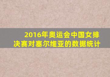 2016年奥运会中国女排决赛对塞尔维亚的数据统计