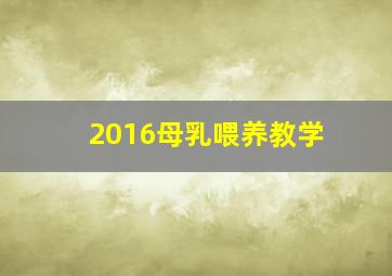 2016母乳喂养教学