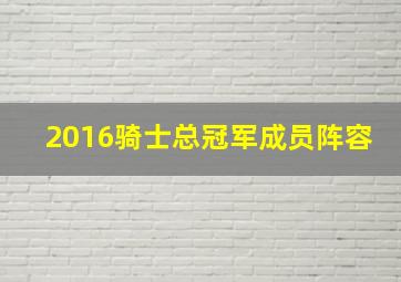 2016骑士总冠军成员阵容