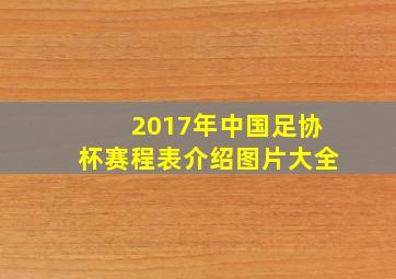 2017年中国足协杯赛程表介绍图片大全