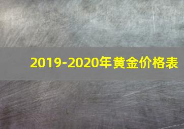 2019-2020年黄金价格表