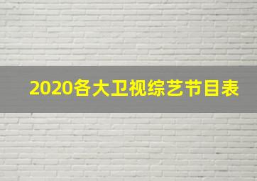 2020各大卫视综艺节目表