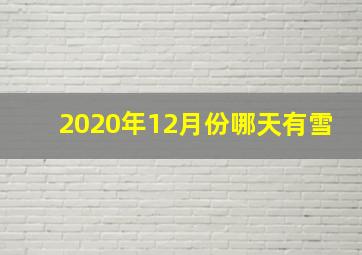 2020年12月份哪天有雪