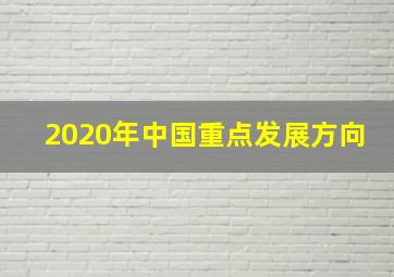 2020年中国重点发展方向