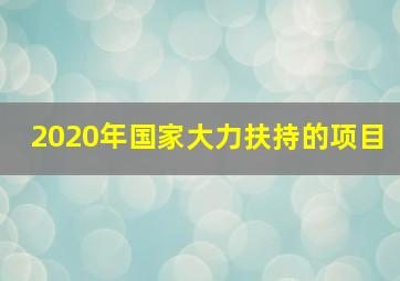 2020年国家大力扶持的项目