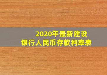 2020年最新建设银行人民币存款利率表