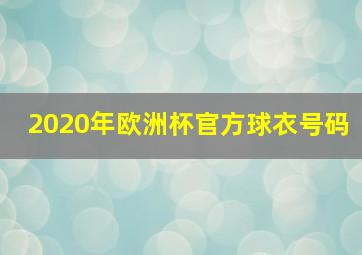 2020年欧洲杯官方球衣号码