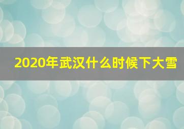 2020年武汉什么时候下大雪