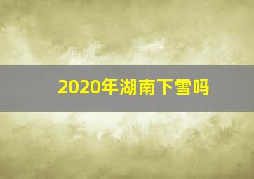 2020年湖南下雪吗