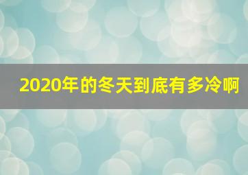 2020年的冬天到底有多冷啊