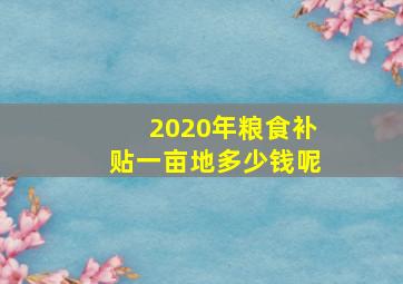 2020年粮食补贴一亩地多少钱呢