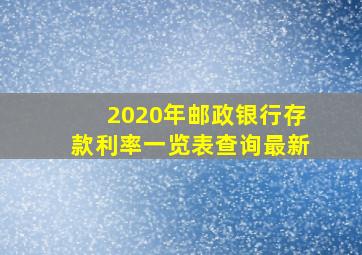 2020年邮政银行存款利率一览表查询最新