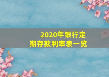 2020年银行定期存款利率表一览