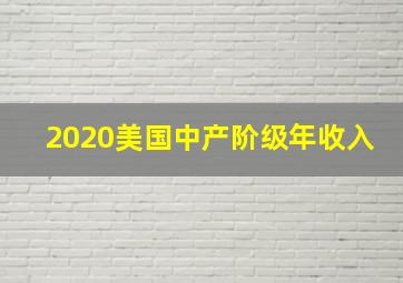 2020美国中产阶级年收入