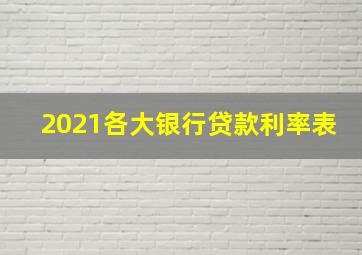 2021各大银行贷款利率表