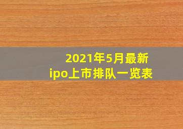 2021年5月最新ipo上市排队一览表