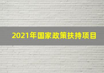 2021年国家政策扶持项目