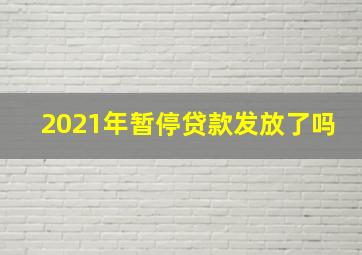 2021年暂停贷款发放了吗