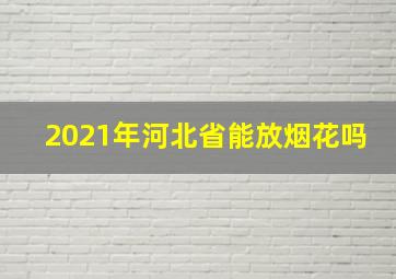 2021年河北省能放烟花吗