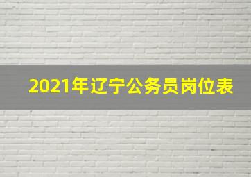 2021年辽宁公务员岗位表