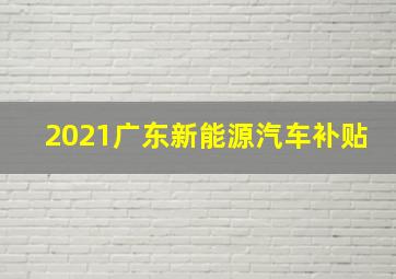 2021广东新能源汽车补贴