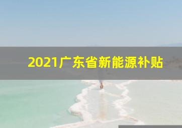 2021广东省新能源补贴