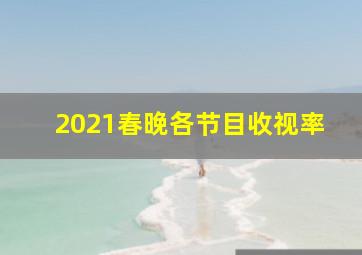 2021春晚各节目收视率