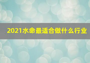 2021水命最适合做什么行业