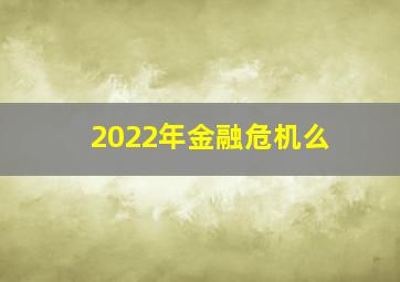 2022年金融危机么