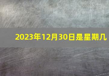 2023年12月30日是星期几