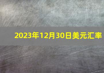 2023年12月30日美元汇率