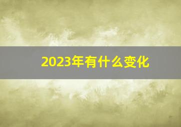 2023年有什么变化