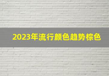 2023年流行颜色趋势棕色