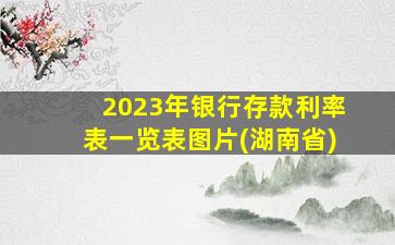 2023年银行存款利率表一览表图片(湖南省)