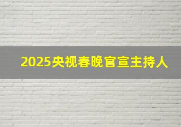 2025央视春晚官宣主持人