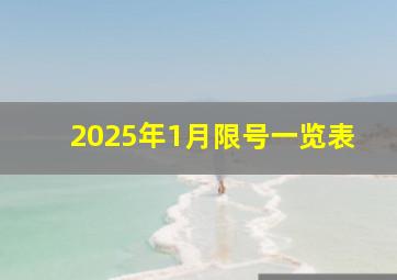 2025年1月限号一览表