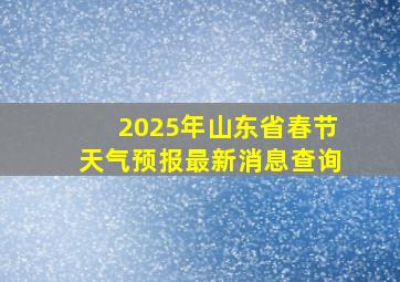 2025年山东省春节天气预报最新消息查询