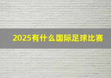 2025有什么国际足球比赛