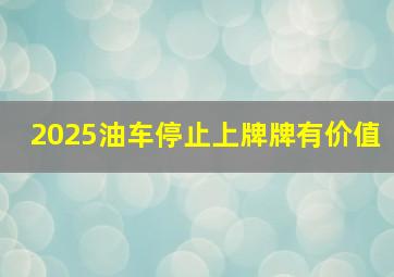 2025油车停止上牌牌有价值