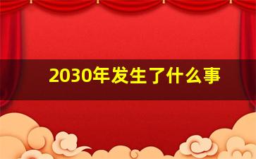 2030年发生了什么事