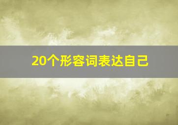 20个形容词表达自己