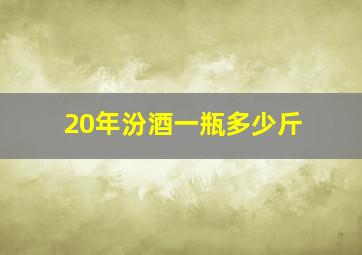 20年汾酒一瓶多少斤