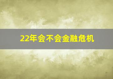 22年会不会金融危机