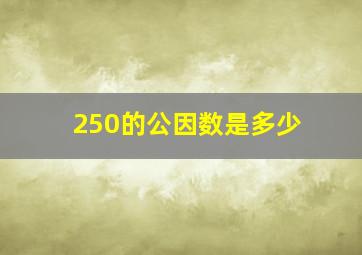 250的公因数是多少