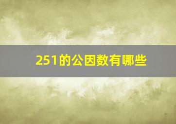 251的公因数有哪些