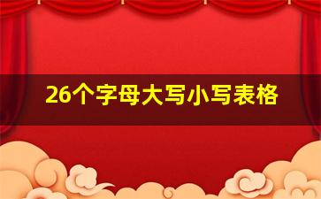 26个字母大写小写表格