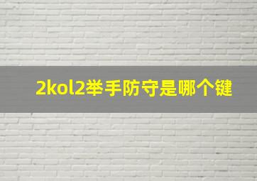 2kol2举手防守是哪个键