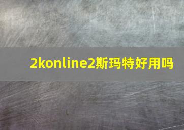 2konline2斯玛特好用吗